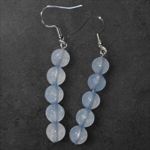 Blue Bubble Glass‎ Sterling Silver 925 Dangle Drop Earrings Handmade 2"